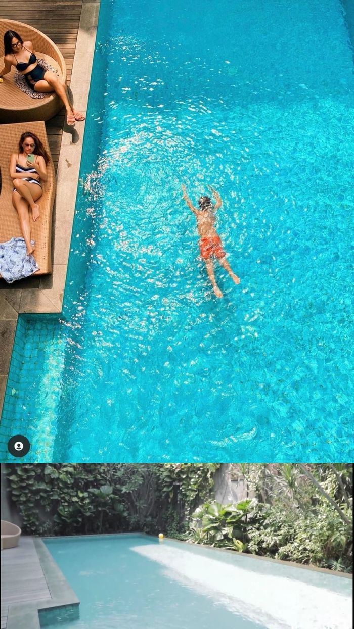 Kolam renang di rumah artis BCL dan Ashraf Sinclair.
