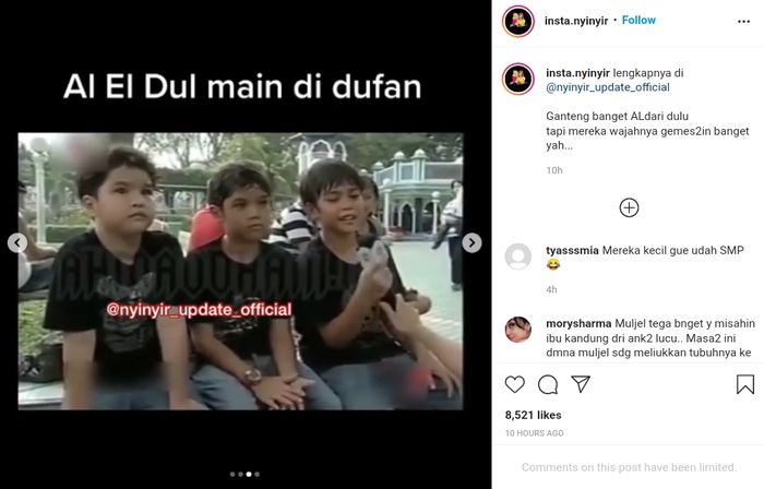 Video masa kecil Al, El, dan Dul yang mengunjungi Dufan kembali viral