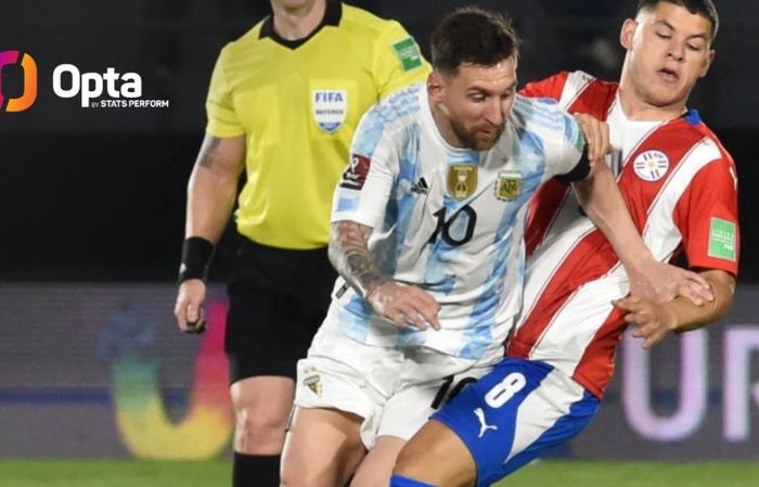 Megabintang timnas Argentina, Lionel Messi, beraksi dalam laga Kualifikasi Piala Dunia 2022 Zona Amerika Selatan kontra timnas Paraguay di Stadion Defensores del Chaco, Kamis (7/10/2021).
