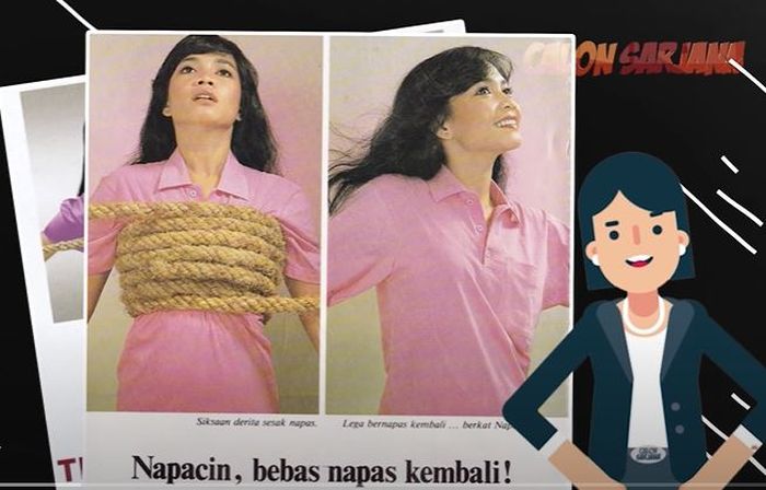 Model iklan obat sesak napas yang diperankan Rieta Amilia