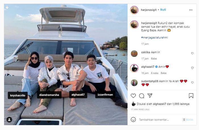 Unggahan foto ayah Maia Estianty, Harjono Sigit dan harapannya.