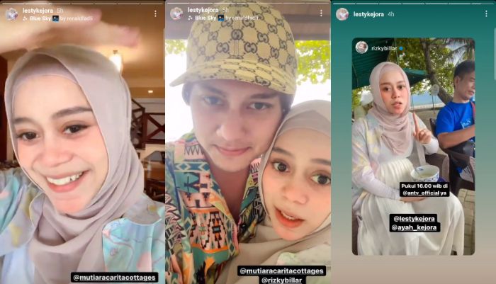 Lesty Kejora dan Rizky Billar saat bersama dengan keluarga