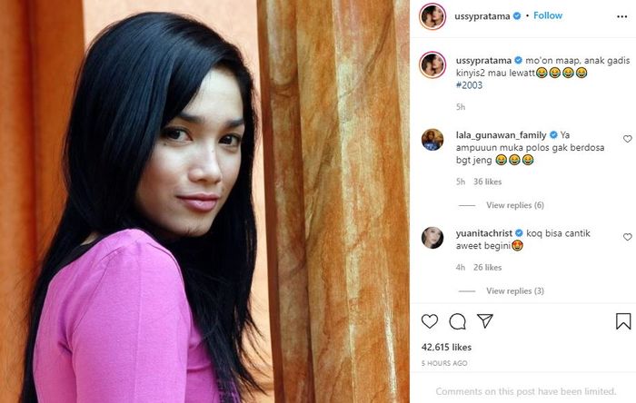 Wajah Ussy Sulistiawaty 18 tahun silam
