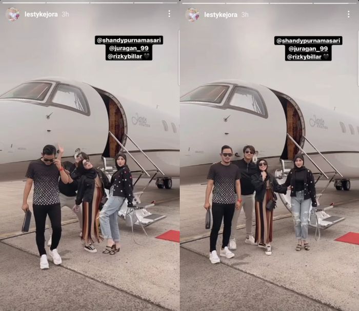 Potret <a href='https://medan.tribunnews.com/tag/lesti-kejora' title='Lesti Kejora'>Lesti Kejora</a> dan Rizky Billar bersama Gilang Widya Pramana dan Shandy Purnamasari