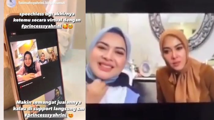 Syahrini menyapa para resellernya