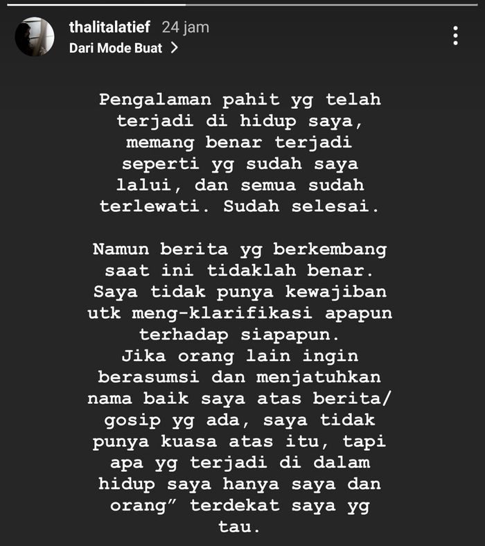 Dituduh Menjalin Hubungan Dengan Suami Orang Thalita Latief Buka Suara Bantah Dirinya Menjadi Seorang Pelakor Semua Halaman Nakita