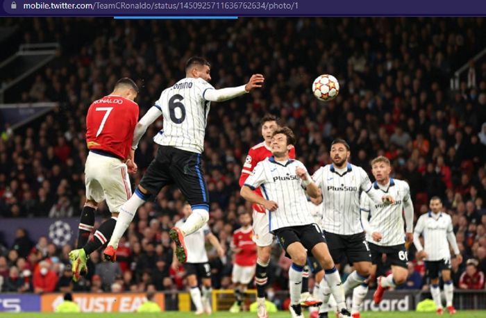 Proses gol pemain Manchester United, Cristiano Ronaldo, ke gawang Atalanta di Stadion Old Trafford dalam matchday ketiga Grup F Liga Champions 2021-2022, Rabu (20/10/2021) waktu setempat atau Kamis pukul 02.00 WIB.