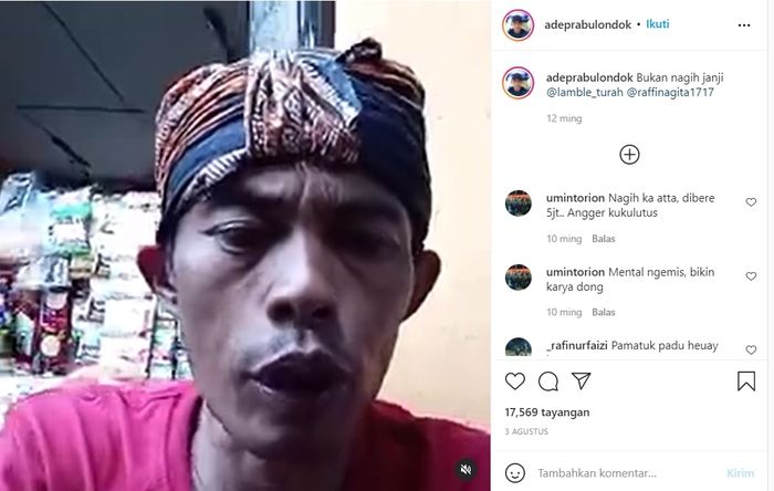 Video <a href='https://manado.tribunnews.com/tag/ade-londok' title='Ade Londok'>Ade Londok</a> ke <a href='https://manado.tribunnews.com/tag/raffi-ahmad' title='Raffi Ahmad'>Raffi Ahmad</a> panen komentar