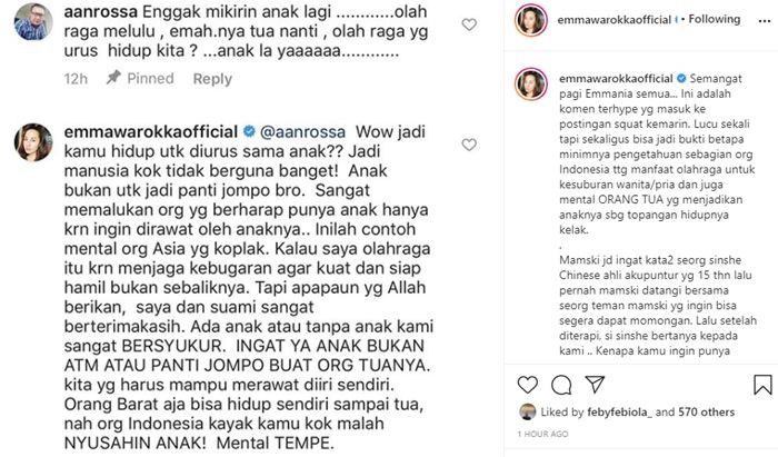 Unggahan Emma Waroka
