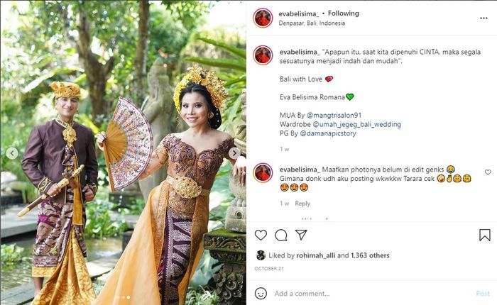 Unggahan Eva Belisima