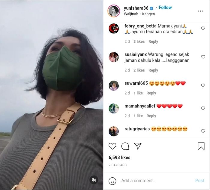 Penampilan Yuni Shara saat mengunjungi Malang
