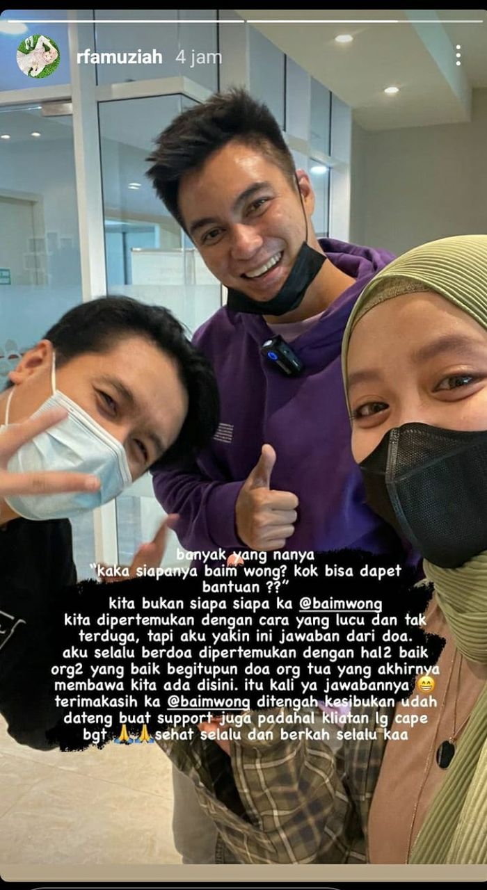 Unggahan Risma saat jalani program bayi tabung.