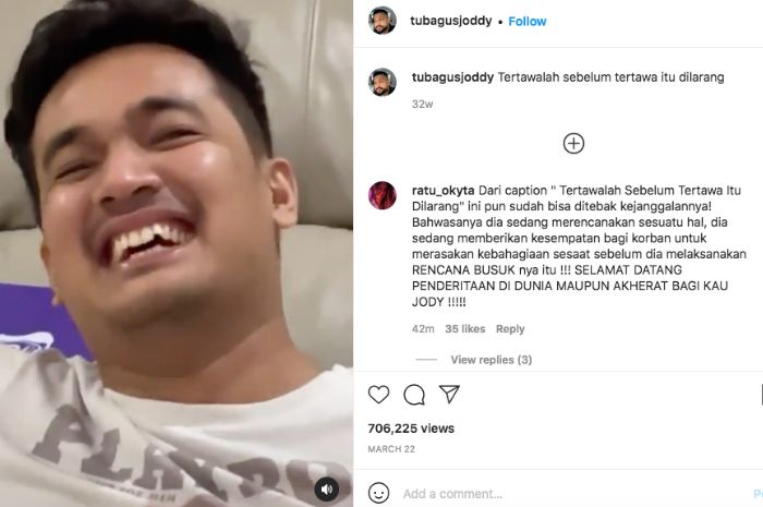 Tubagus Joddy unggah suami Vanessa Angel.