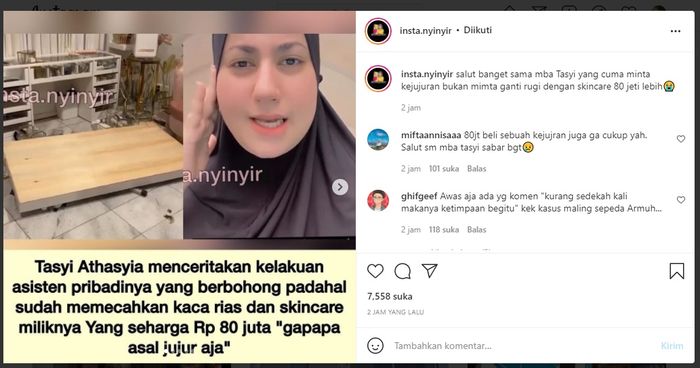 Tasyi Athasyia ungkap pengalaman pahitnya