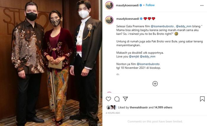 Penampilan anggun <a href='https://medan.tribunnews.com/tag/maudy-koesnaedi' title='Maudy Koesnaedi'>Maudy Koesnaedi</a> dalam balutan kebaya merah