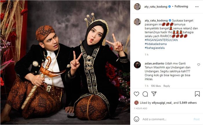 Unggahan Aty Kodong tentang nikahan Ria Ricis bak sindiran untuk Lesty Kejora