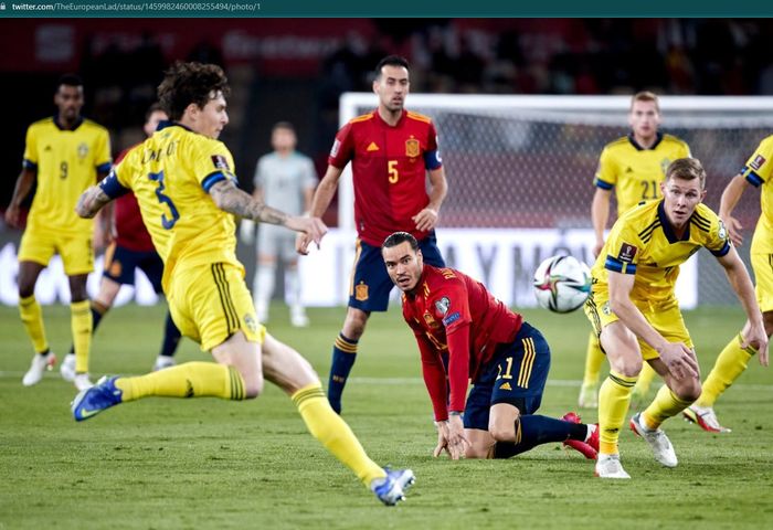 Timnas Spanyol dan timnas Swedia bermain imbang tanpa gol pada laga ke-10 Grup B Kualifikasi Piala Dunia 2022 Zona Eropa.