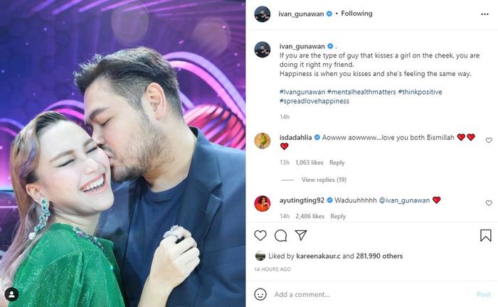 Ivan Gunawan unggah foto cium mesra Ayu Ting Ting