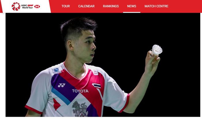 Bocah ajaib Thailand, Kunlavut Vitidsarn pada turnamen Indonesia Masters 2021. (Tangkapan layar dari laman BWF World Tou)