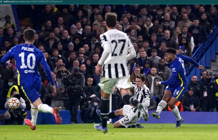 Momen gol Reece James ke gawang Juventus pada alga pekan kelima Liga Champions 2021-2022.