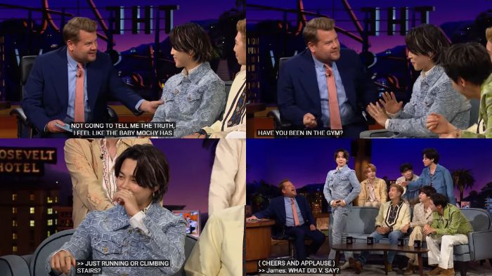 Jimin BTS tunjukkan tubuh berototnya pada James Corden