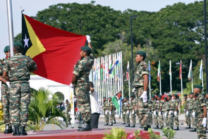 Potret upacara bendera di Timor Leste.
