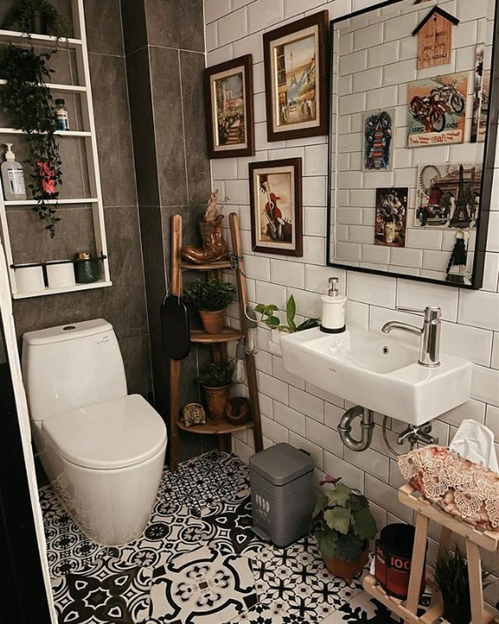 Ini dia sudut kamar mandi di rumah artis Rina Nose yang bergaya estetik dan Instagramable.