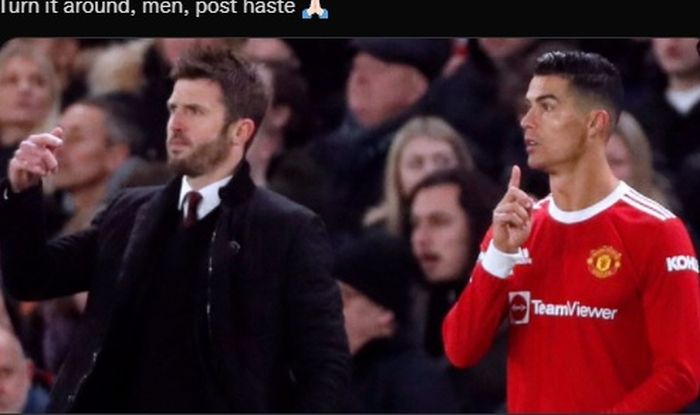 Momen masuknya Cristiano Ronaldo ke lapangan pada pertandingan Chelsea versus Manchester United.