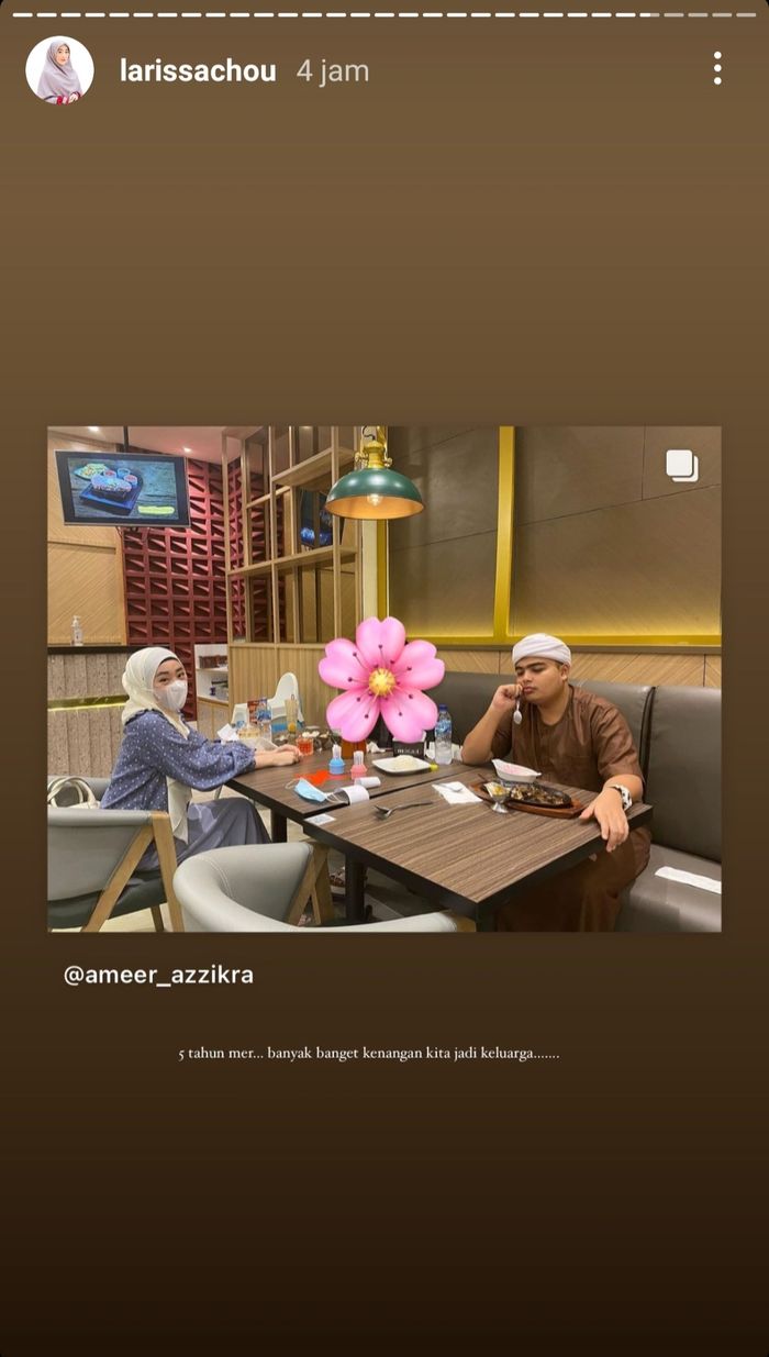 Larissa Chou kenang momen lima tahun menjadi keluarga bersama Ameer Azzikra.