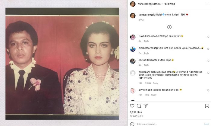 Unggahan lama Vanessa Angel tentang foto lawas yang disebut-sebut bukan Doddy Sudrajat