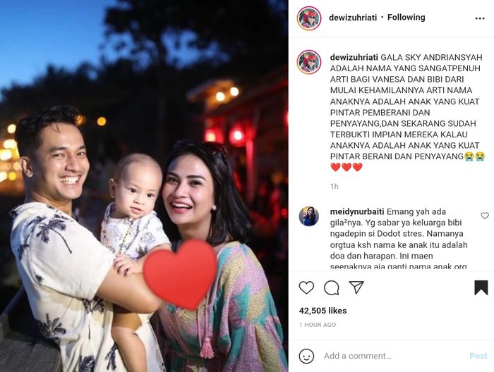 Unggahan Dewi Zuhriati.