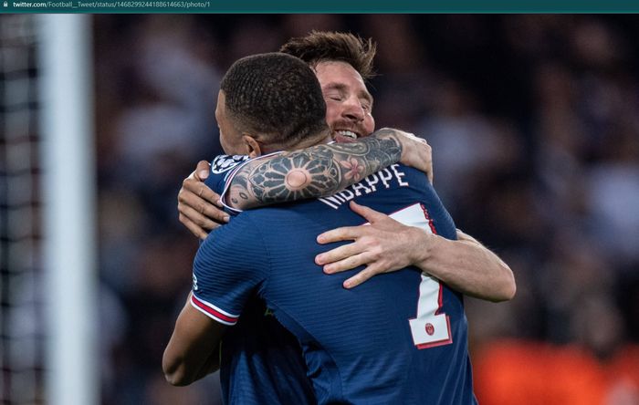 Kylian Mbappe dan Lionel Messi kompak mencetak dua gol saat Paris Saint-Germain menghajar Club Brugge dengan skor pada macthday ke-6 Grup A Liga Champions 2021-2022.