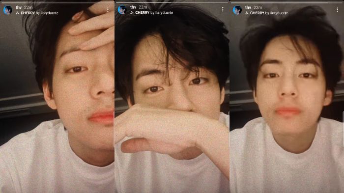 Postingan Instagram Story V pada 16 Desember 2021.