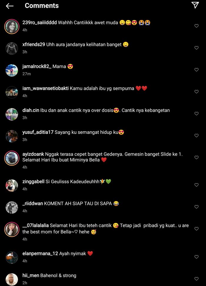 Komentar netizen di unggahan Aura Kasih