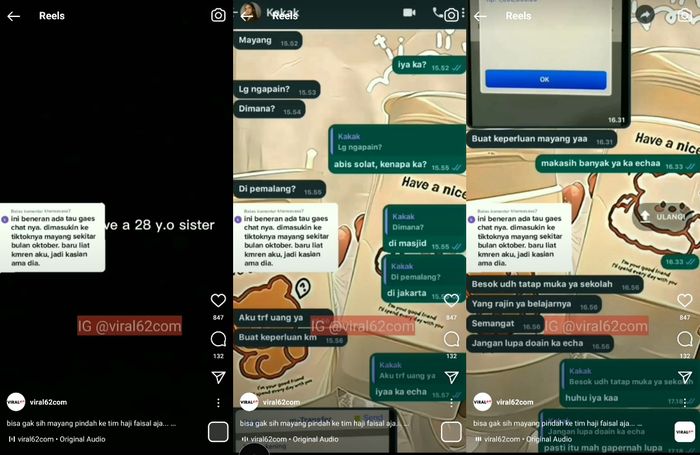 Chat Mayang dan Vanessa Angel di masa lalu
