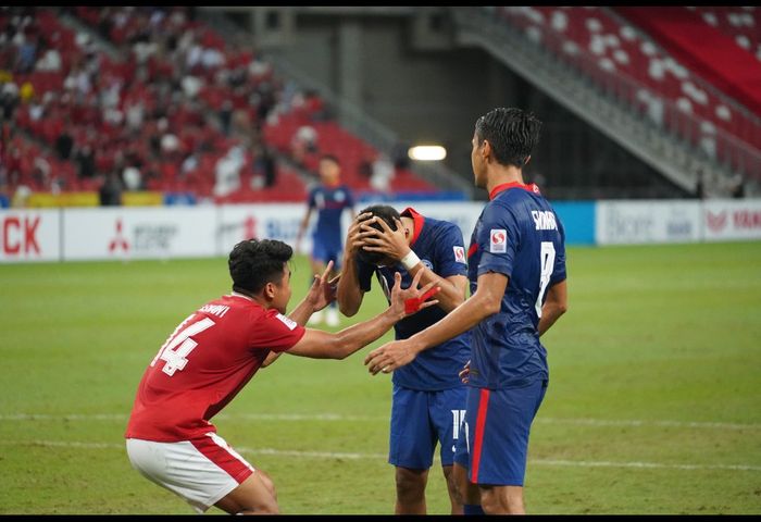pemain timnas Indonesia, Asnawi Mangkualam dalam laga semifinal Piala AFF 2020