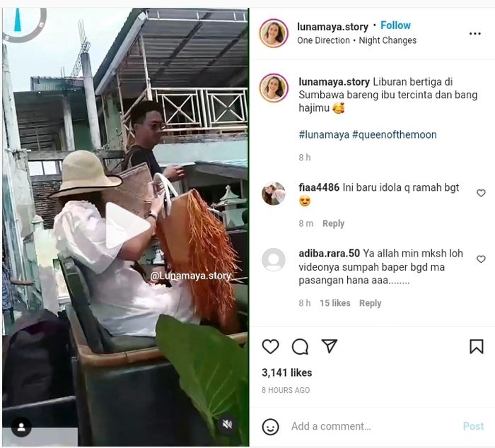 Luna Maya kepergok liburan di Sumbawa bersama <a href='https://manado.tribunnews.com/tag/hajimu' title='Hajimu'>Hajimu</a> dan sang Ibunda