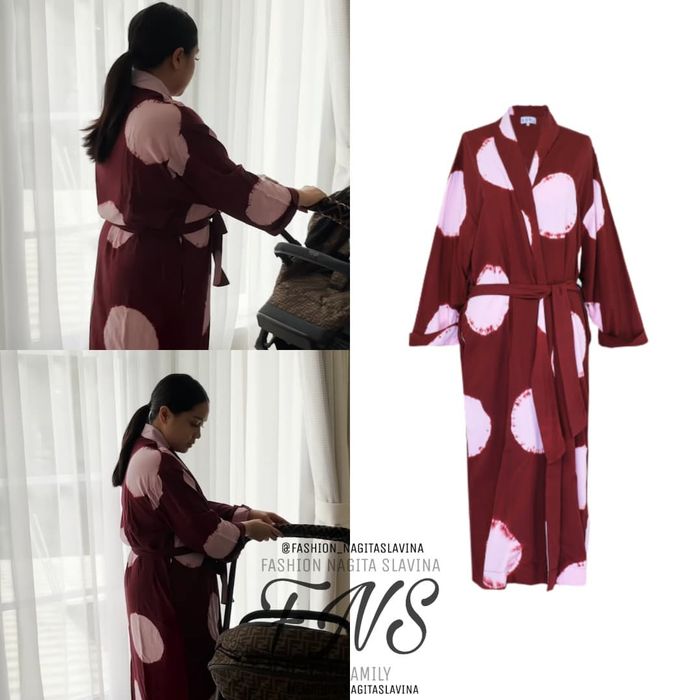 Koleksi Daster rumahan Nagita Slavina - Suku Luna Maroon Dressing Gown