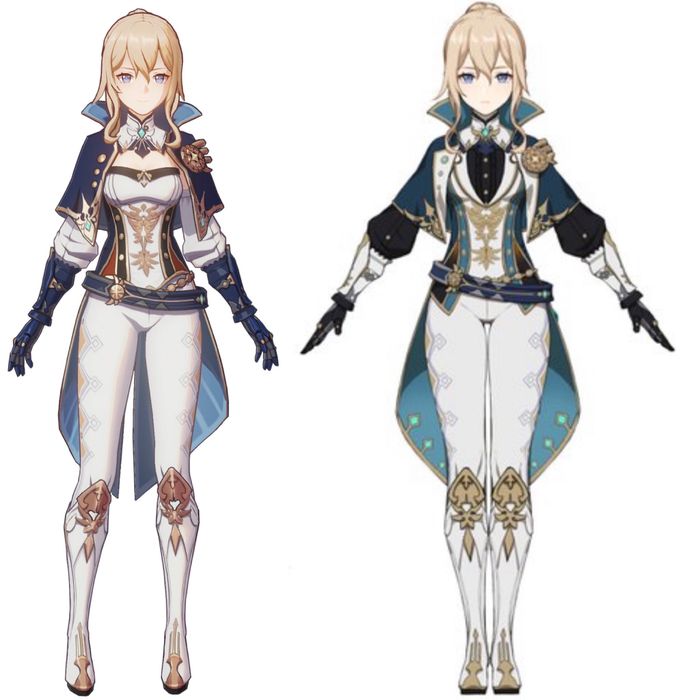 Outfit Jean lama (kiri) dan outfit Jean baru (kanan)