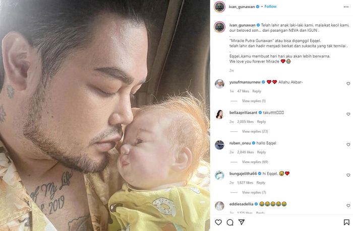 Ustaz Yusuf Mansur ikut berkomentar di Instagram Ivan Gunawan saat sang desainer pertama kali memperkenalkan boneka bayinya   