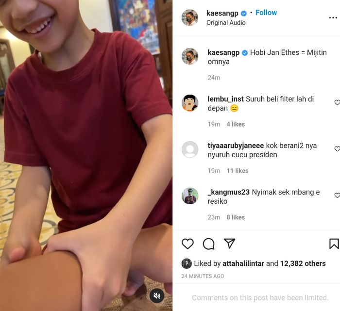 Jan Ethes memijat Kaesang