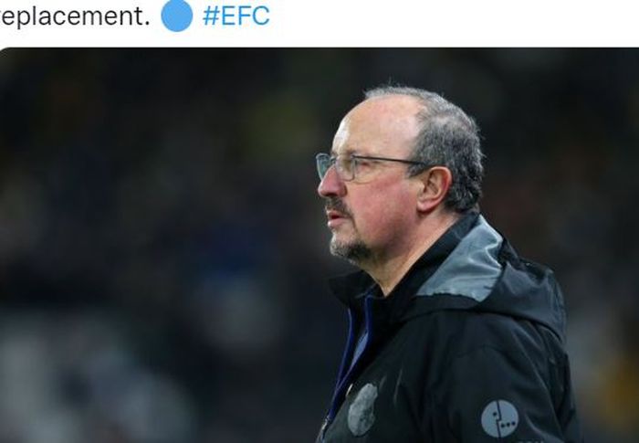 Rafa Benitez resmi meninggalkan jabatan sebagai pelatih Everton pada Minggu (16/1/2022).