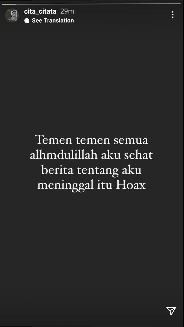 Geger kabar Cita citata meninggal dunia