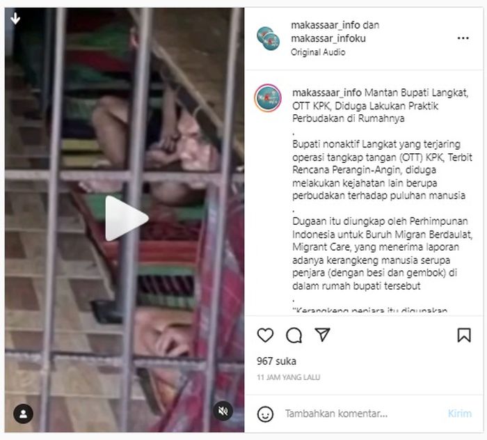Penampakan kerangkeng manusia di rumah mantan bupati Langkat, Terbit Rencana Peranginangin.