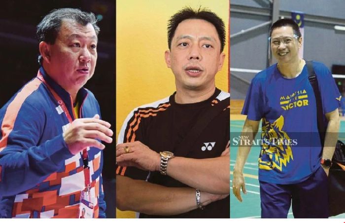 Tiga pelatih yang dikabarkan akan dipecat Asosiasi Bulu Tangkis Malaysia, (dari kiri ke kanan) Tey Seu Bock, Paulus Firman, dan Indra Wijaya.