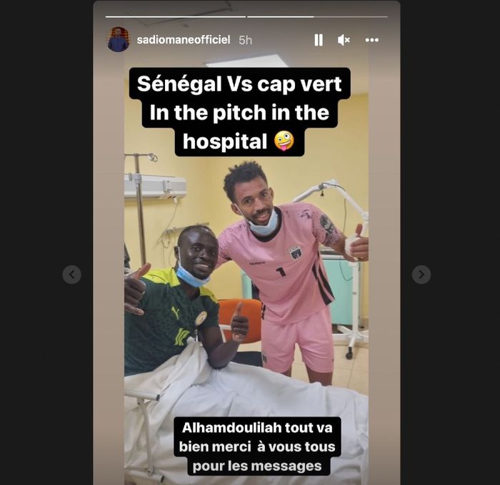 Unggahan Instagram Story Sadio Mane usai memperkuat Senegal di babak 16 Besar Piala Afrika 2021