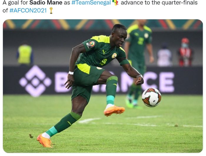 Aksi Sadio Mane di Piala Afrika 2021.