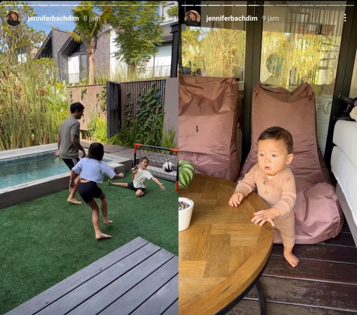 Potret halaman belakang rumah artis Irfan Bachdim dan Jennifer Bachdim.