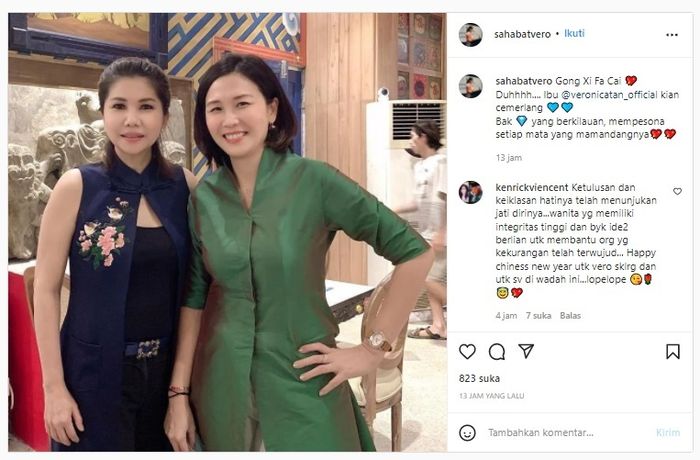 Penampilan Veronica Tan saat Imlek 2022 sederhana