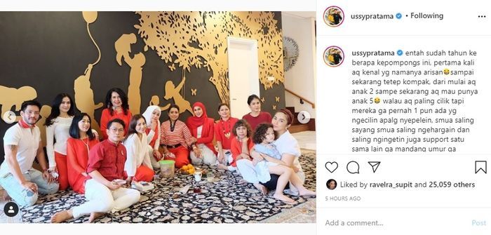 Tangkap layar Instagram @ussypratama
 